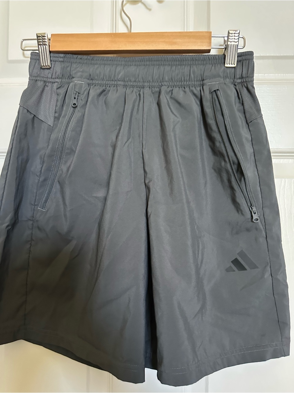 adidas Men's Dark Gray Athletic Zip-Pocket Shorts